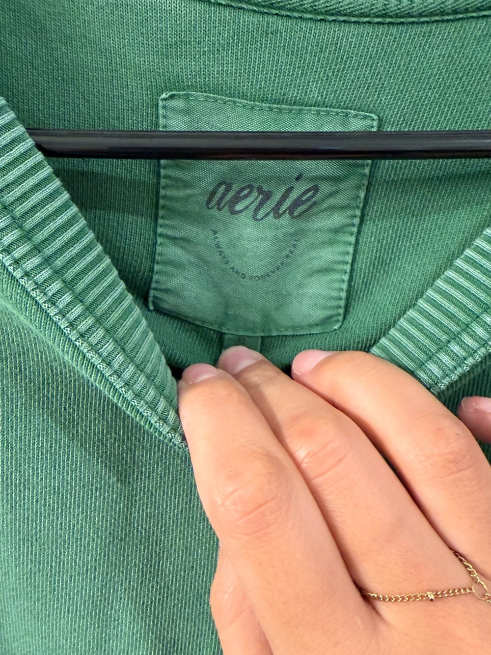 Aerie Keep it light Crewneck Sweatshirt - Green - Picture 3 of 3